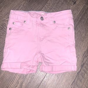 7 for All Mankind pink jean shorts 4T adjustable waist EUC